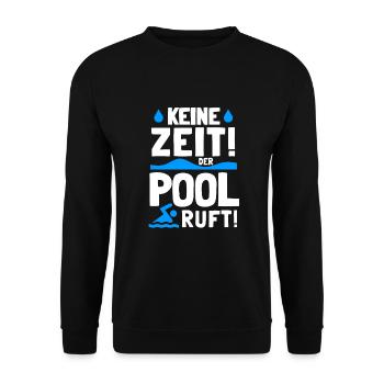 Planschbecken Swimmingpool Pool Schwimmen Geschenk - Unisex Pullover - Schwarz - Vorne - Alina (178cm) & Michal (187cm)
