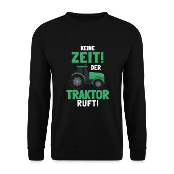 Traktorfahrer Trecker Traktor Landmaschine - Unisex Pullover - Schwarz - Vorne - Alina (178cm) & Michal (187cm)