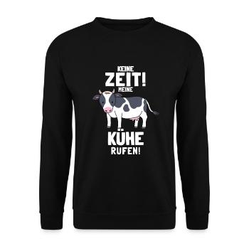 Kühe Kuh Schädel Oberteil Landwirtschaft Geschenke - Unisex Pullover - Schwarz - Vorne - Alina (178cm) & Michal (187cm)