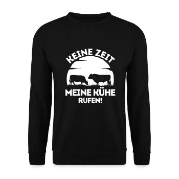 Kühe Kuh Schädel Oberteil Landwirtschaft Geschenke - Unisex Pullover - Schwarz - Vorne - Alina (178cm) & Michal (187cm)