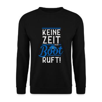 Bootsfahrer Bootfahren Motorboot Anker Schiffer - Unisex Pullover - Schwarz - Vorne - Alina (178cm) & Michal (187cm)