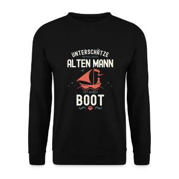 Bootsfahrer Bootfahren Segeln Segler Segelboot - Unisex Pullover - Schwarz - Vorne - Alina (178cm) & Michal (187cm)