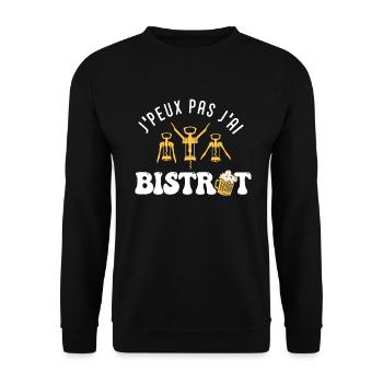 je peux pas j ai bistrot bar barman - Sweat-shirt Unisexe - noir - Devant - Alina (178cm) & Michal (187cm)