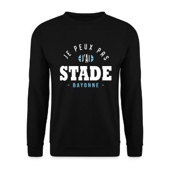 Je peux pas j ai Stade rugby bayonne bayonnais - Sweat-shirt Unisexe - noir - Devant - Alina (178cm) & Michal (187cm)