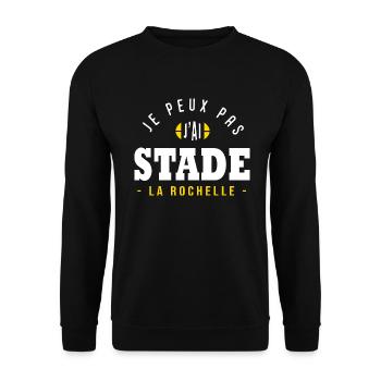 Je peux pas humour rugby la Rochelle rochelais - Sweat-shirt Unisexe - noir - Devant - Alina (178cm) & Michal (187cm)