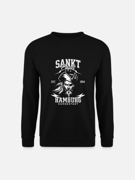 St Pauli Retro Piratenkopf Hansestadt Hamburg - Unisex Sweatshirt - black
