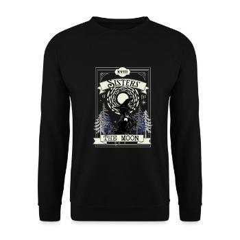Tarot inspired Witch design - Unisex Sweatshirt - black - Front - Alina (178cm) & Michal (187cm)