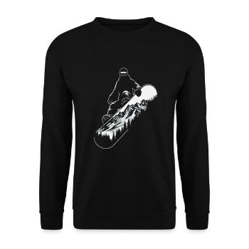 Snowboard Snowboarder Snowboard Paysage De Montagne - Sweat-shirt Unisexe - noir - Devant - Alina (178cm) & Michal (187cm)