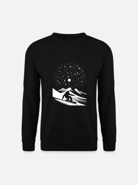Snowboard Snowboarder Snowboarding Starry Sky - Unisex Sweatshirt - black
