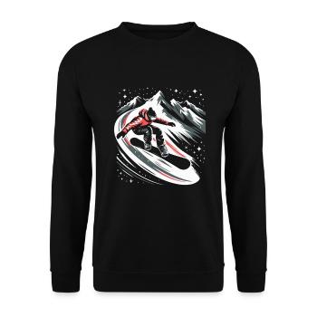 Snowboard Snowboarder Snowboarding Sternenhimmel - Unisex Pullover - Schwarz - Vorne - Alina (178cm) & Michal (187cm)