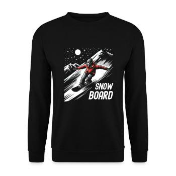 Snowboard Snowboarder Snowboarding Sternenhimmel - Unisex Pullover - Schwarz - Vorne - Alina (178cm) & Michal (187cm)