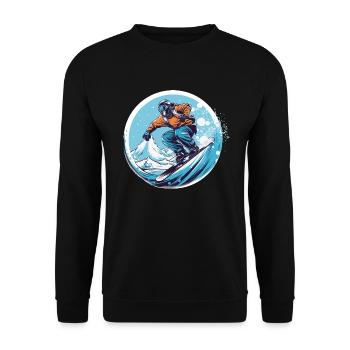 Snowboarding or skiing and then après ski - Unisex Sweatshirt - black - Front - Alina (178cm) & Michal (187cm)