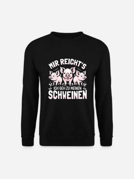 Schwein Schweinchen Ferkelchen Ferkel Geschenk - Unisex Pullover - Schwarz