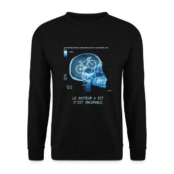 Le Docteur ma dit c'est incurable "le cyclisme" - Sweat-shirt Unisexe - noir - Devant - Alina (178cm) & Michal (187cm)