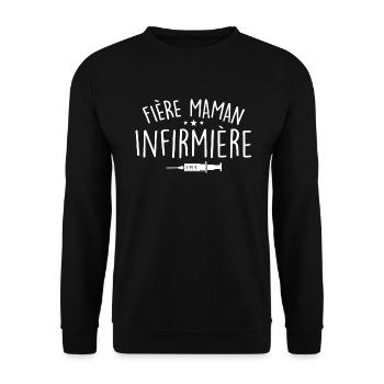 Stolze Mutter einer Krankenschwester - Krankenschwester Geschenk - Unisex Pullover - Schwarz - Vorne - Alina (178cm) & Michal (187cm)