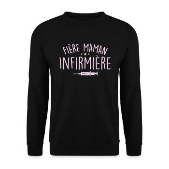 Stolze Mutter einer Krankenschwester - Krankenschwester Geschenk - Unisex Pullover - Schwarz - Vorne - Alina (178cm) & Michal (187cm)