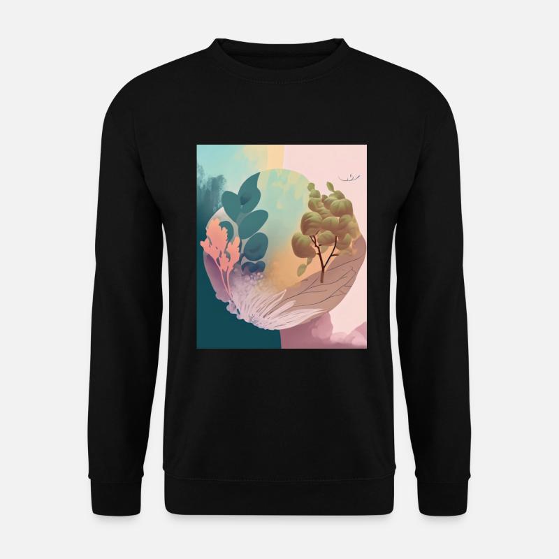 Pastellzauber: Surreale Botanik - Unisex Pullover - Schwarz