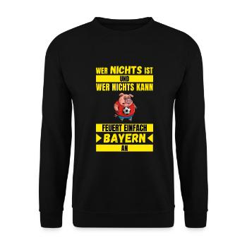 Anti Bayern T-Shirt Südtribüne Dortmund T-Shirt - Unisex Pullover - Schwarz - Vorne - Alina (178cm) & Michal (187cm)