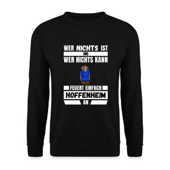 Anti Hoffenheim T-Shirt Ultras Frankfurt Sticker - Unisex Pullover - Schwarz - Vorne - Alina (178cm) & Michal (187cm)