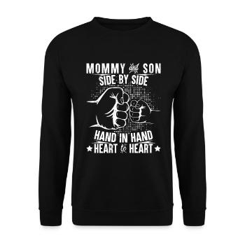 Mommy and son heart to heart - Unisex Pullover - Schwarz - Vorne - Alina (178cm) & Michal (187cm)