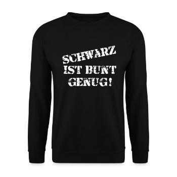 schwarz ist bunt genug 1 - Unisex Pullover - Schwarz - Vorne - Alina (178cm) & Michal (187cm)