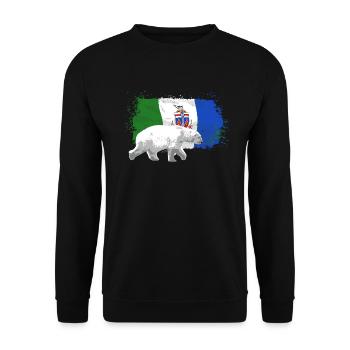 Yukon Flag - Polar Bear - Eisbär - Unisex Pullover - Schwarz - Vorne - Alina (178cm) & Michal (187cm)