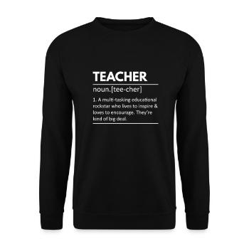 Teacher Job Definition - Unisex Sweatshirt - black - Front - Alina (178cm) & Michal (187cm)
