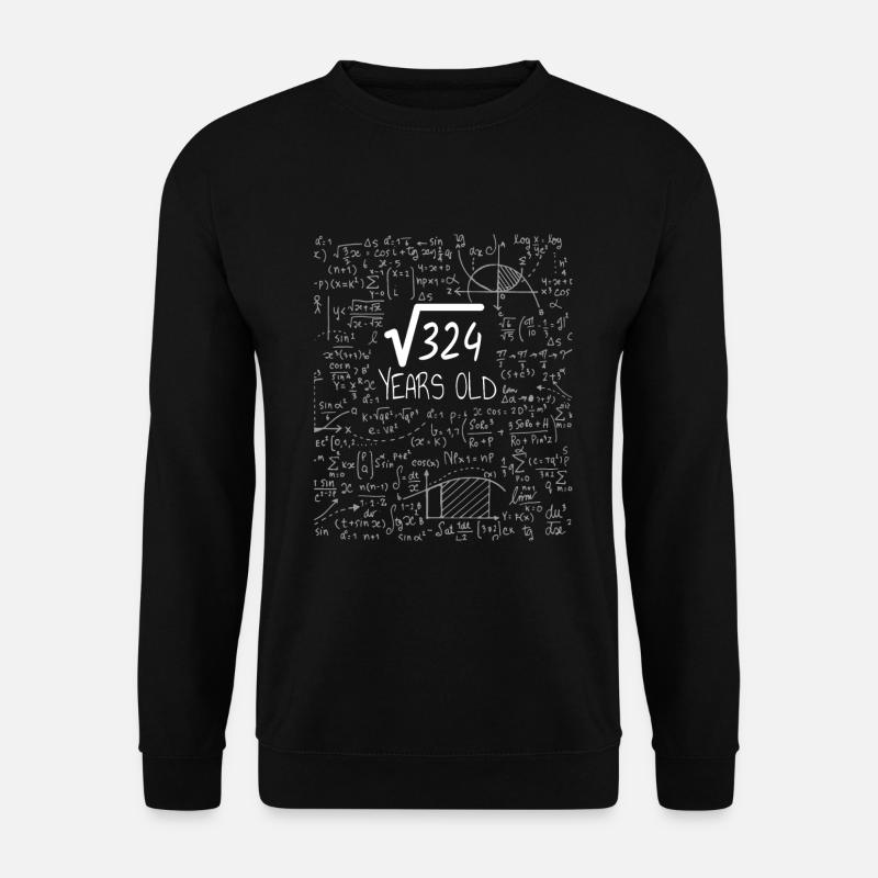 Square Root of 324 - 18th Birthday Geek Design - Unisex Pullover - Schwarz