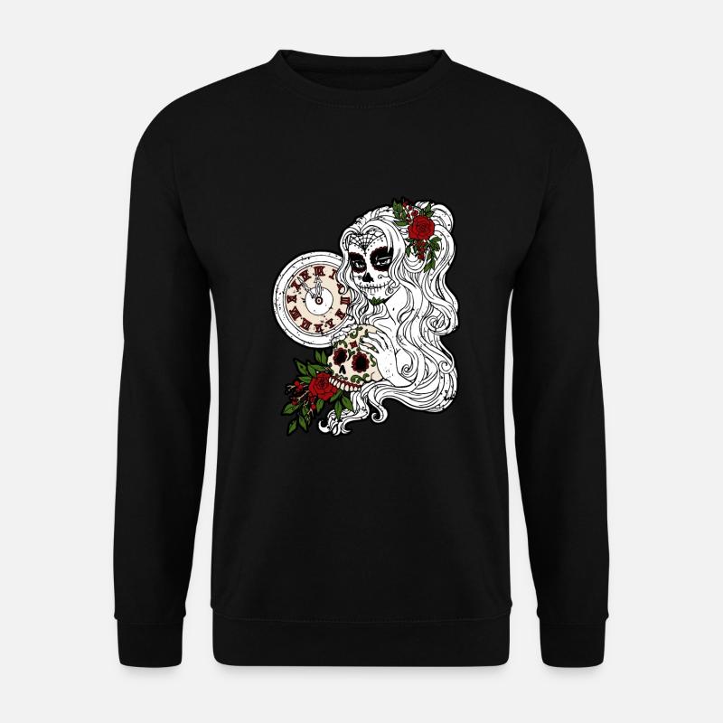 La Catrina Dia de los Muertos Gothic Design Düster - Unisex Pullover - Schwarz