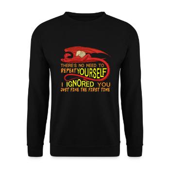 Drachen König Shirt - Unisex Pullover - Schwarz - Vorne - Alina (178cm) & Michal (187cm)