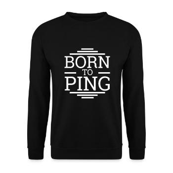 "Admin Born Ping | Admin" - Unisex Sweatshirt - black - Front - Alina (178cm) & Michal (187cm)