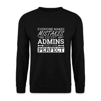 "Admin Perfect | Admin" - Unisex Sweatshirt - black - Front - Alina (178cm) & Michal (187cm)
