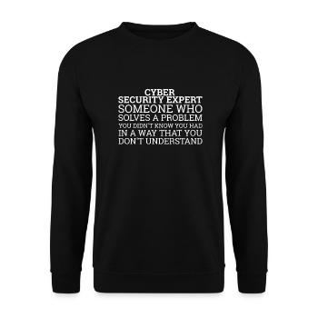 « Cyber Security Expert Problèmes | Hackers » - Sweat-shirt Unisexe - noir - Devant - Alina (178cm) & Michal (187cm)