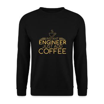 « Engineer Coffee | Ingénieur » - Sweat-shirt Unisexe - noir - Devant - Alina (178cm) & Michal (187cm)