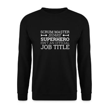 "Scrum Master Superhero | " Scrum Master"" - Unisex Sweatshirt - black - Front - Alina (178cm) & Michal (187cm)