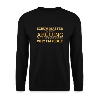 « Scrum Master Arguing | » Scrum Master" » - Sweat-shirt Unisexe - noir - Devant - Alina (178cm) & Michal (187cm)