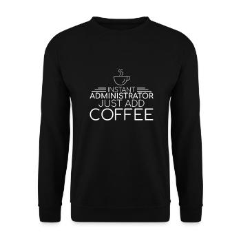 "Admin Coffee | Admin" - Unisex Sweatshirt - black - Front - Alina (178cm) & Michal (187cm)
