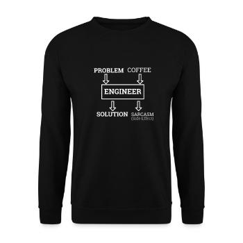 « Ingénieur Sarcasm | Ingénieur » - Sweat-shirt Unisexe - noir - Devant - Alina (178cm) & Michal (187cm)