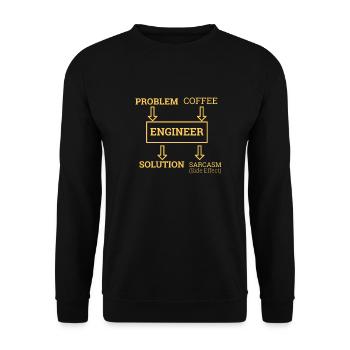 « Ingénieur Sarcasm | Ingénieur » - Sweat-shirt Unisexe - noir - Devant - Alina (178cm) & Michal (187cm)