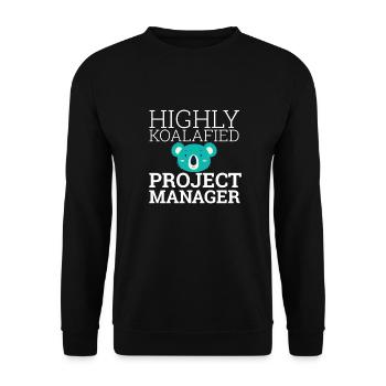 "Project Manager Koalafied | Project Manager" - Unisex Sweatshirt - black - Front - Alina (178cm) & Michal (187cm)