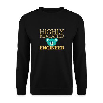 « Ingénieur Koalafied | Ingénieur » - Sweat-shirt Unisexe - noir - Devant - Alina (178cm) & Michal (187cm)