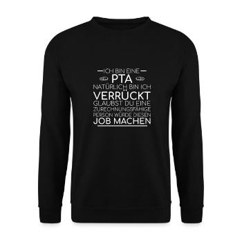 "PTA Verrückt | Apotheke" - Unisex Pullover - Schwarz - Vorne - Alina (178cm) & Michal (187cm)