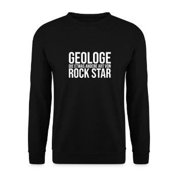 "Geologe Rock Star | Geology" - Unisex Pullover - Schwarz - Vorne - Alina (178cm) & Michal (187cm)