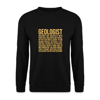 « Définition géologique | Geology » - Sweat-shirt Unisexe - noir - Devant - Alina (178cm) & Michal (187cm)