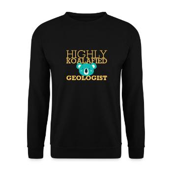 « Géologue Koalafied | Geology » - Sweat-shirt Unisexe - noir - Devant - Alina (178cm) & Michal (187cm)