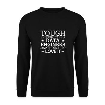 "Data Engineer Crazy | Data Scientist" - Unisex Sweatshirt - black - Front - Alina (178cm) & Michal (187cm)
