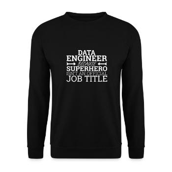 "Data Engineer Superhero | Data Scientist" - Unisex Sweatshirt - black - Front - Alina (178cm) & Michal (187cm)