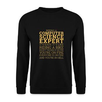 "Computer Science Expert Bike | Computer Science" - Unisex Sweatshirt - black - Front - Alina (178cm) & Michal (187cm)