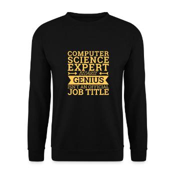 "Computer Science Expert Genius | Computer Science" - Unisex Sweatshirt - black - Front - Alina (178cm) & Michal (187cm)