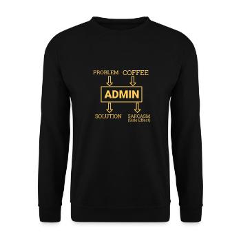 "Admin Sarcasm | Admin" - Unisex Sweatshirt - black - Front - Alina (178cm) & Michal (187cm)